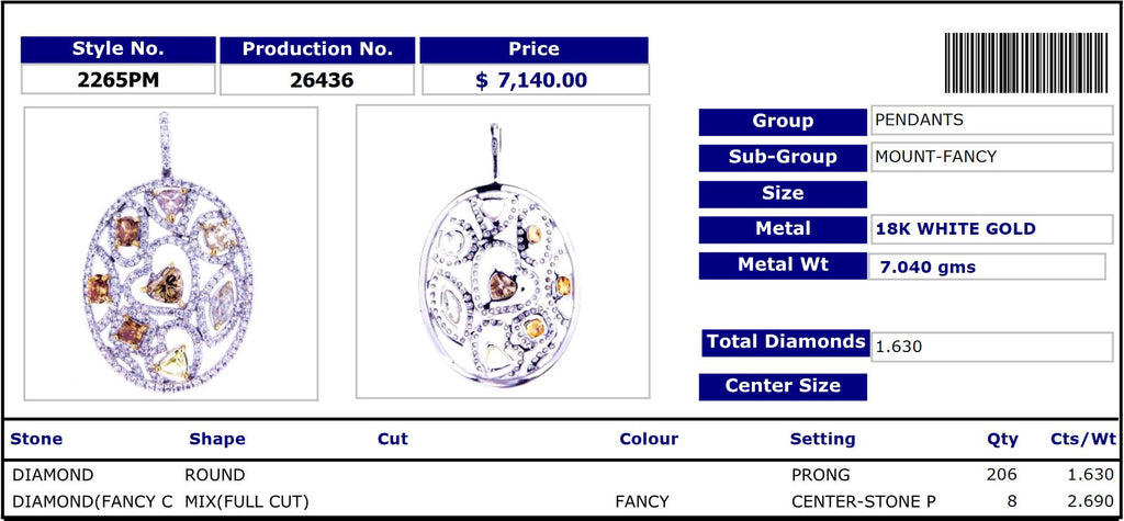 Hearts Fancy Diamond Pendant 2265PM26436