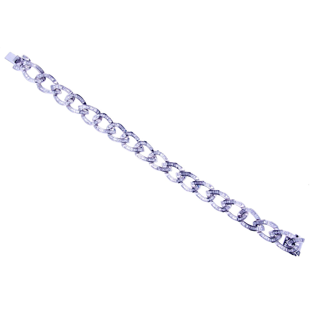 Diamond Baguette Link Bracelet 266BD25780