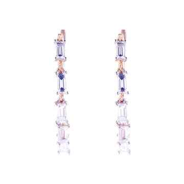 Dangling Diamond Baguette Hoops Earrings 2702ED33665