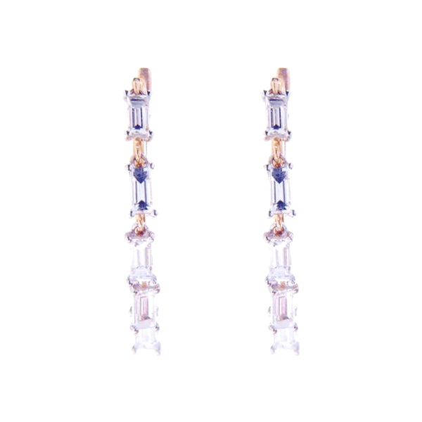 Dangling Diamond Baguette Hoops Earrings 2702ED33665