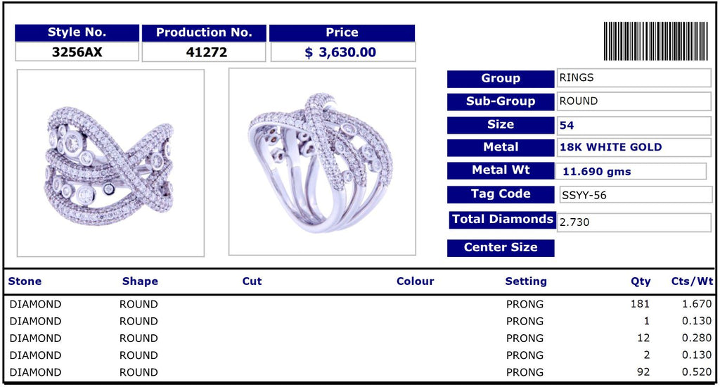 Round White Gold Diamond Ring 3256AX41272