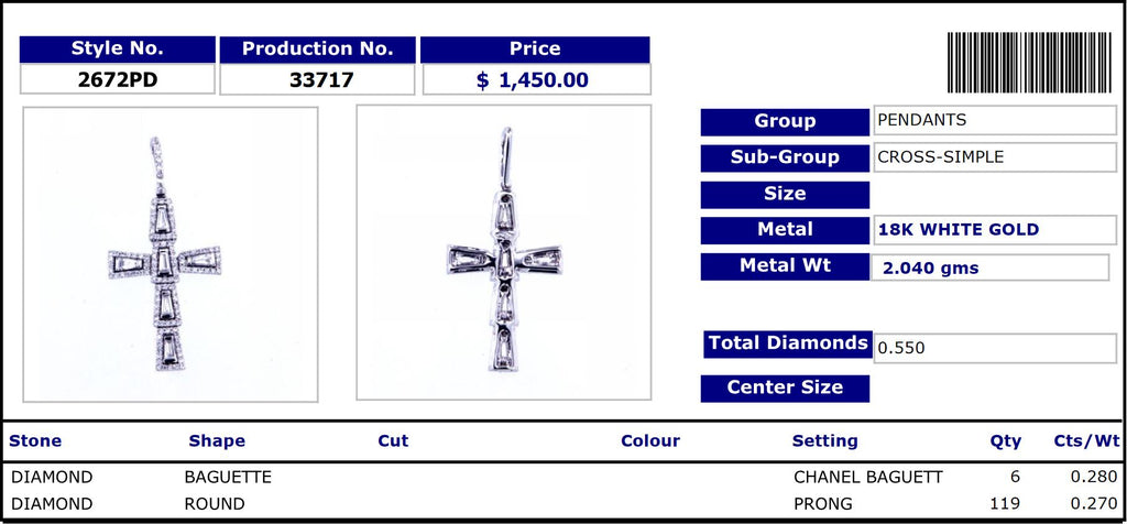 Exclussive Cross Pendant 2672PD33717