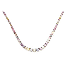 Multi Color Round Sapphire Hepburn Necklace 337NS29752