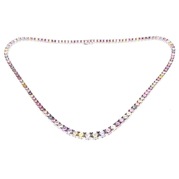 Multi Color Round Sapphire Hepburn Necklace 337NS29752