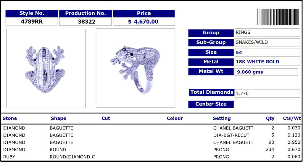 Frog Diamond Ring 4789RR38322