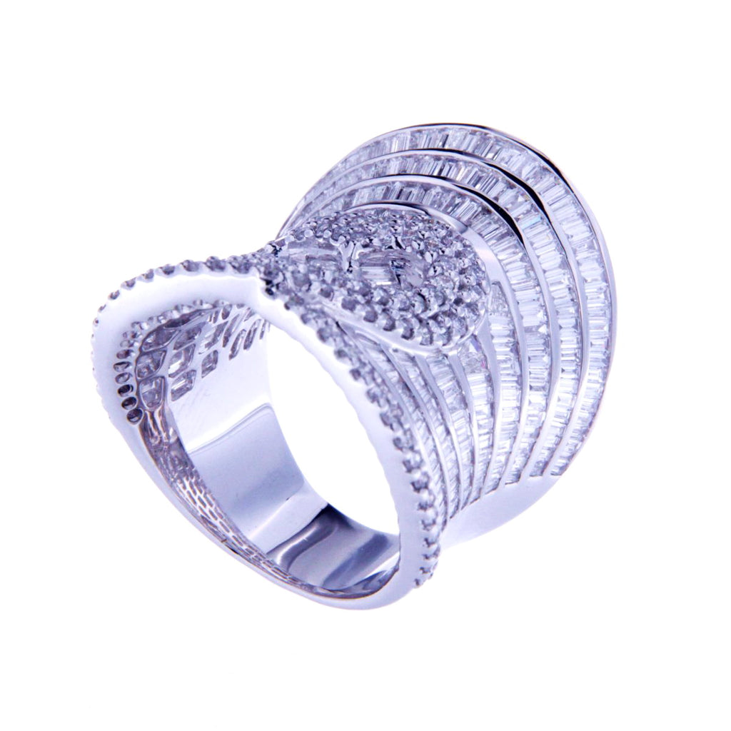 Channel Baguette Diamond Heart Ring