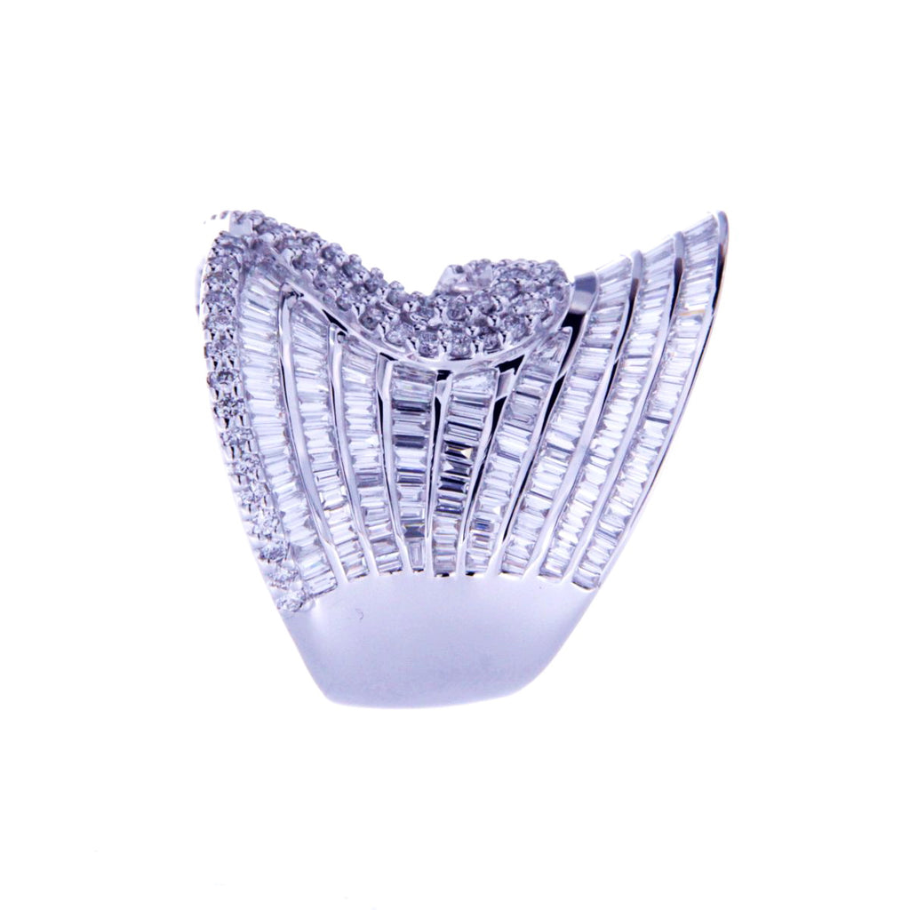 Channel Baguette Diamond Heart Ring