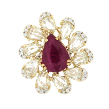 Floral Pear Ruby Ring 7871RM27630