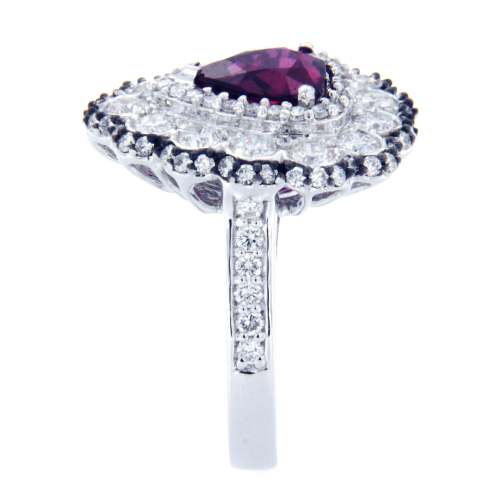 Floral Pear Ruby Ring 8077RR25993