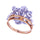 Floral Round White & Rose Gold Diamond Ring 9105RD29946