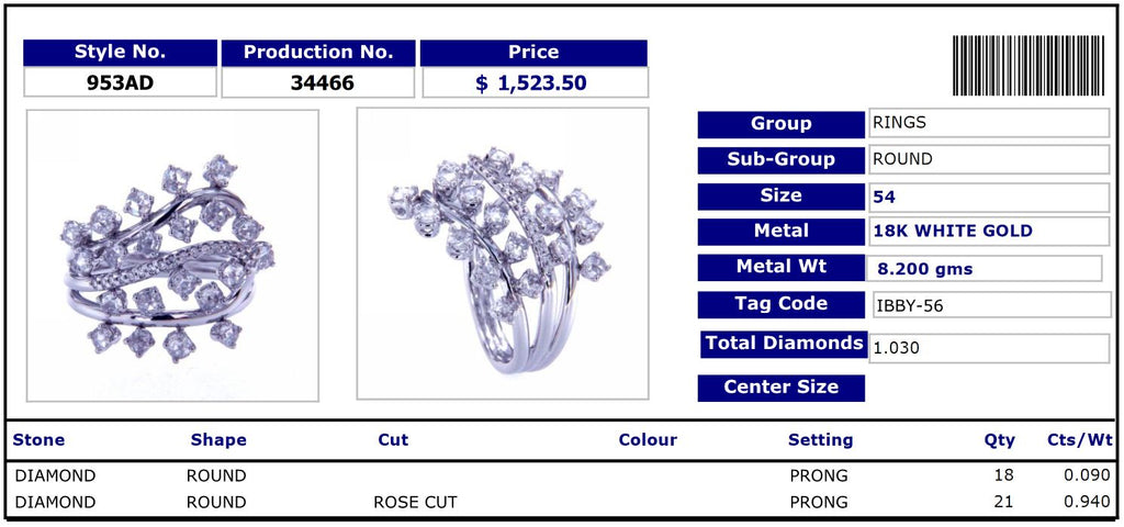 Round Diamond Rose Cut Ring 953AD34466